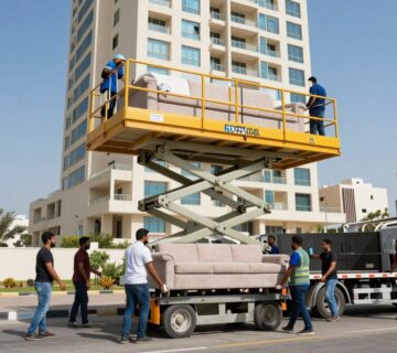 نقل أثاث بالكويت مع ونش رفع للأدوار العالية