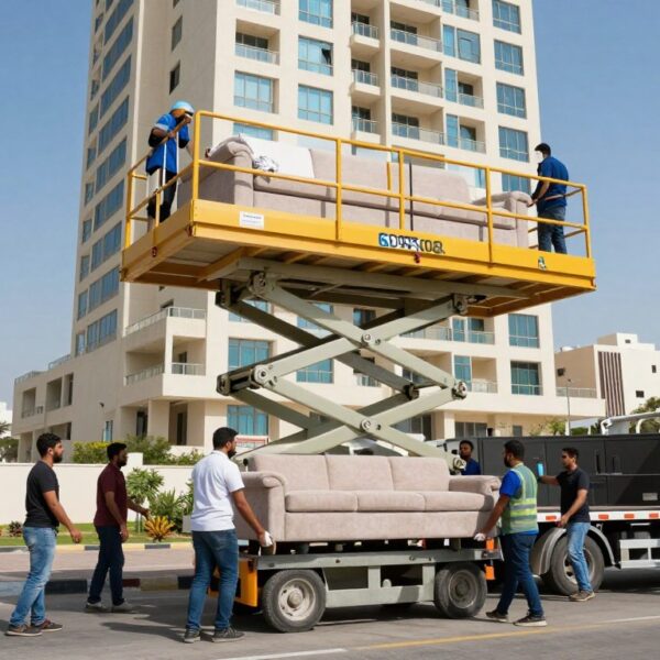 نقل أثاث بالكويت مع ونش رفع للأدوار العالية